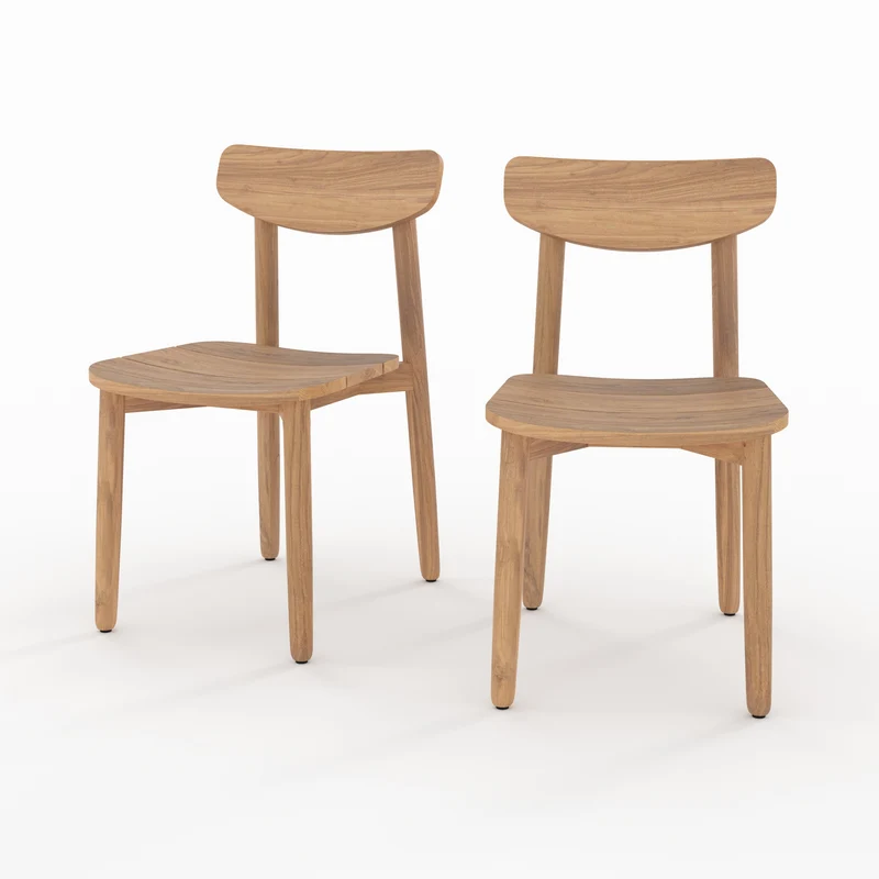 Lot de 2 chaises de jardin Lufy en bois de teck recyclé