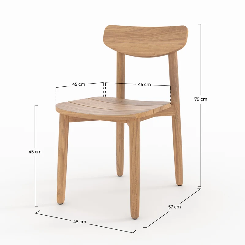 Lot de 2 chaises de jardin Lufy en bois de teck recyclé
