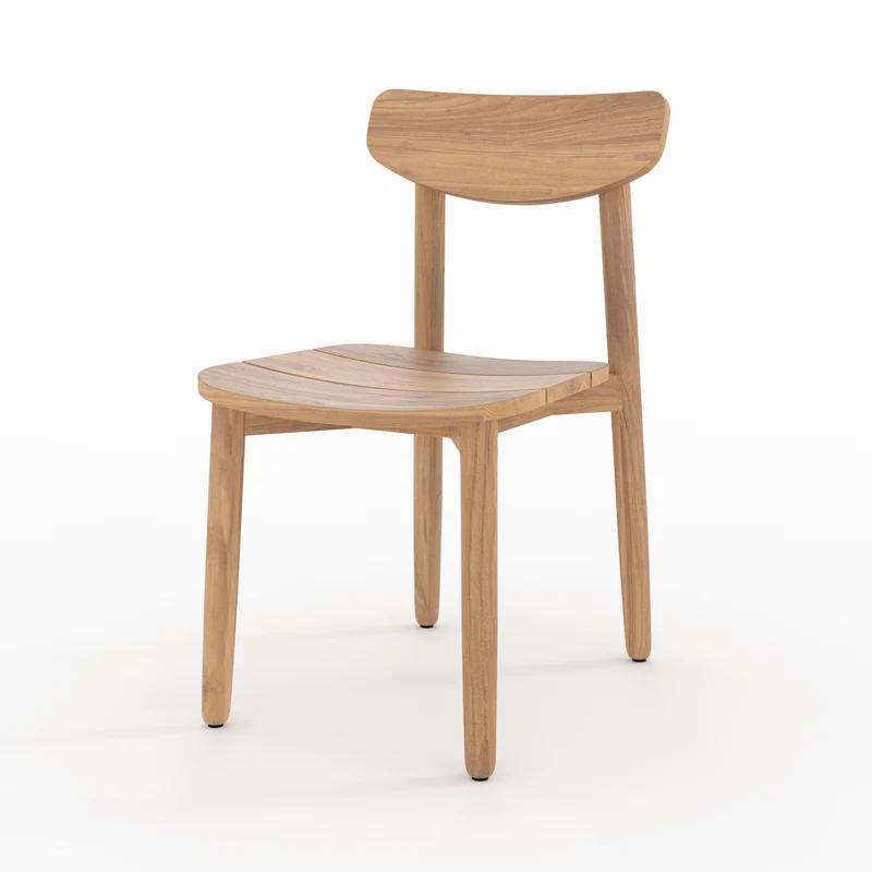 Lot de 2 chaises de jardin Lufy en bois de teck recyclé
