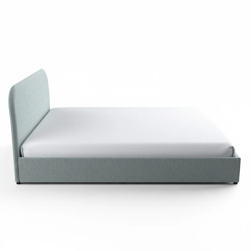 Lit double Tilly avec coffre 160x200 cm en tissu gris