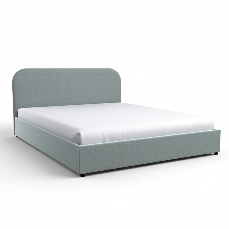 Lit double Tilly avec coffre 160x200 cm en tissu gris