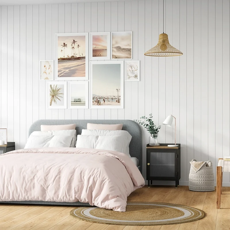 Lit double Tilly avec coffre 140x190 cm en tissu gris