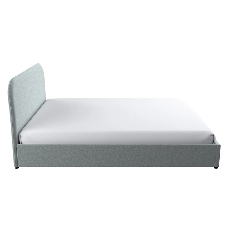 Lit double Tilly avec coffre 140x190 cm en tissu gris
