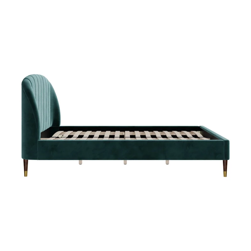 Lit double Gala 160x200 cm en velours vert