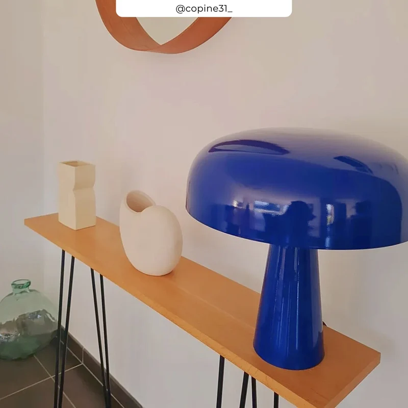 Lampe Livia en métal bleu foncé