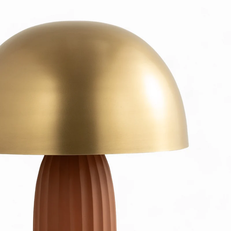 Lampe Joy en métal terracotta et doré