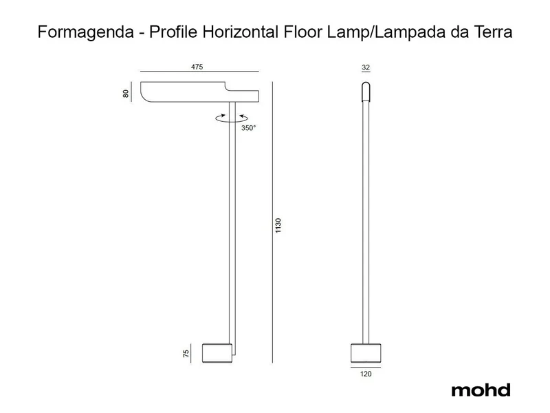 Lampadaire Horizon Profile Tissu