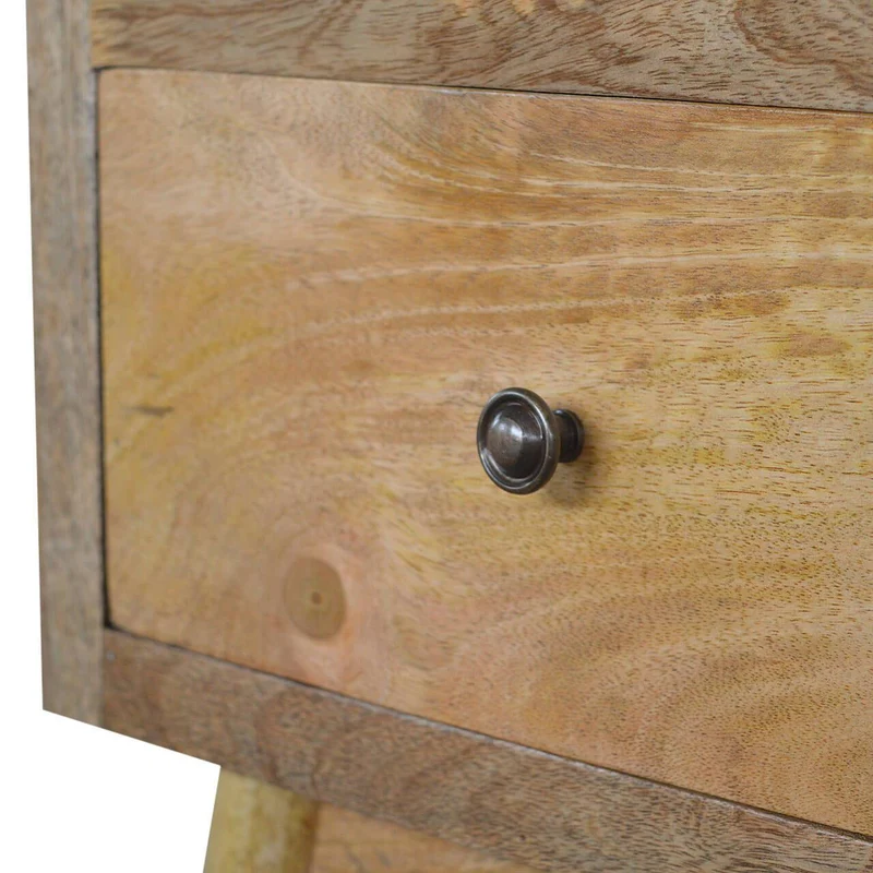 Table d'appoint de style nordique avec 2 tiroirs en bois massif