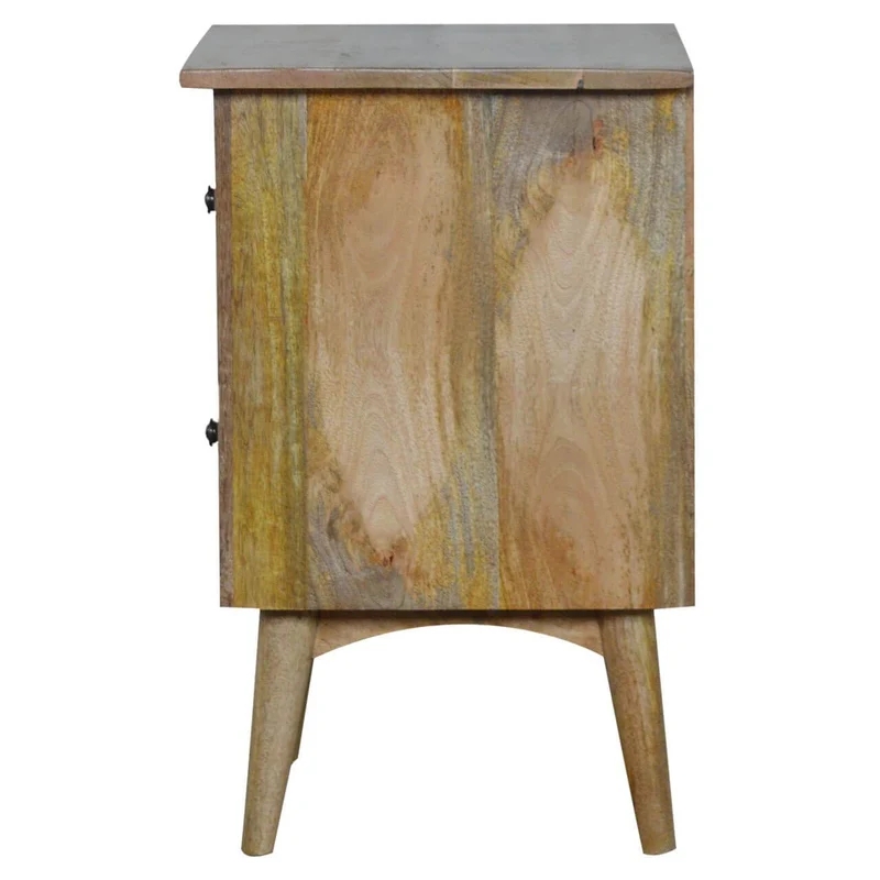 Table d'appoint de style nordique avec 2 tiroirs en bois massif