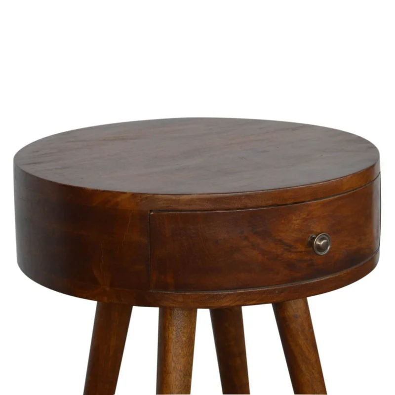 Chevet de forme circulaire en bois massif