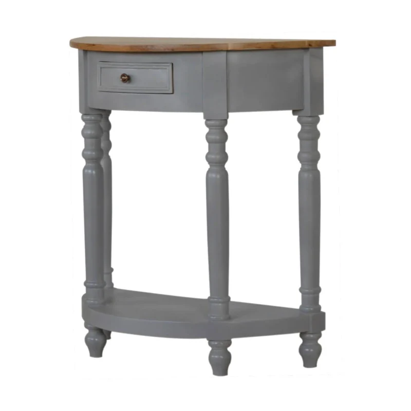 Table serpentine peint en gris massif