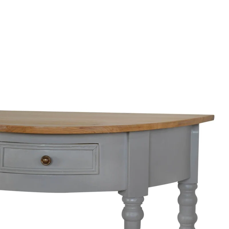 Table serpentine peint en gris massif