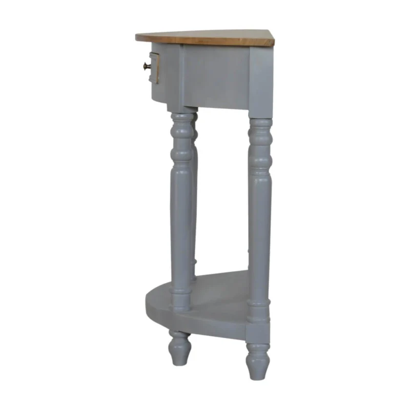 Table serpentine peint en gris massif