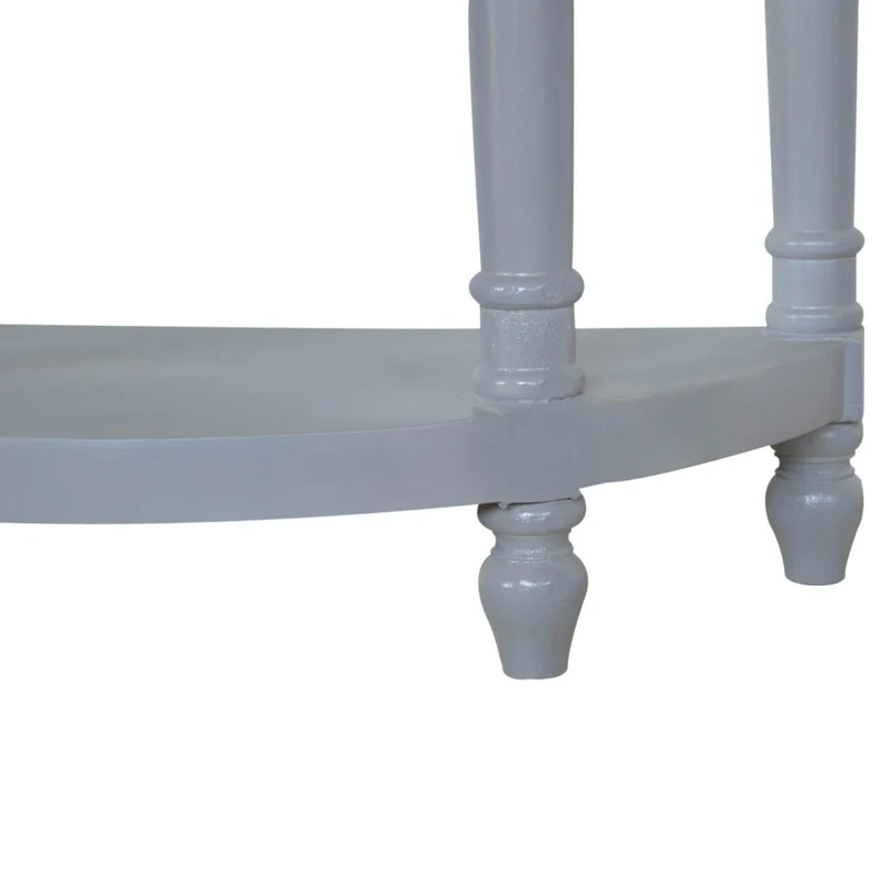 Table serpentine peint en gris massif