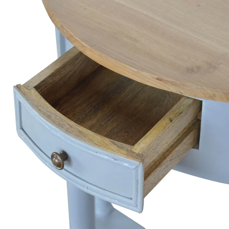 Table serpentine peint en gris massif