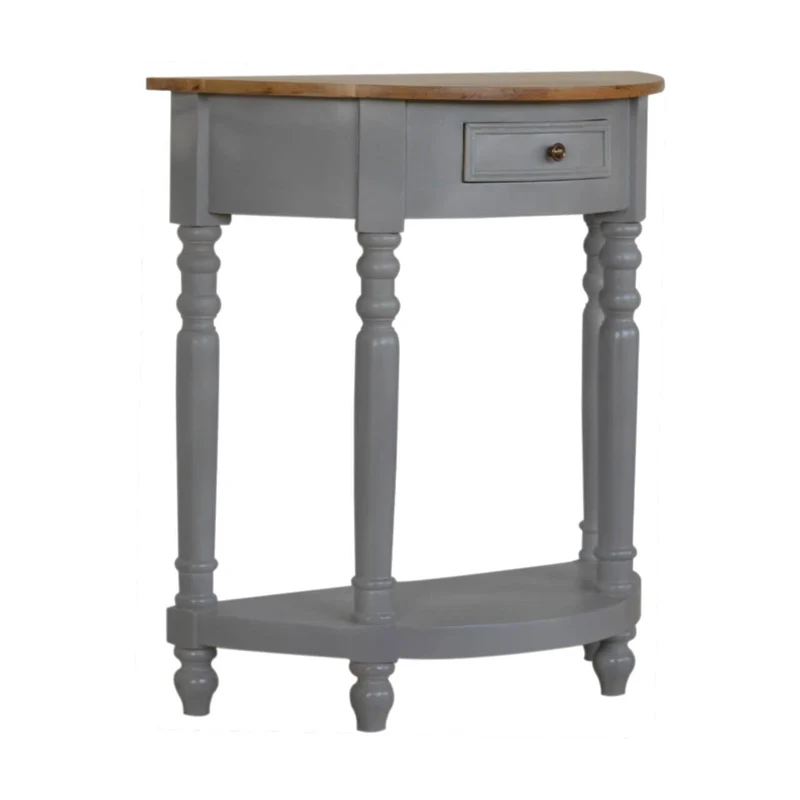 Table serpentine peint en gris massif