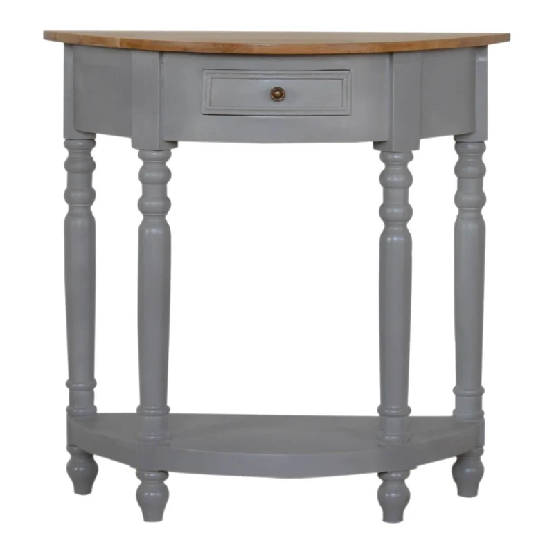 Table serpentine peint en gris massif