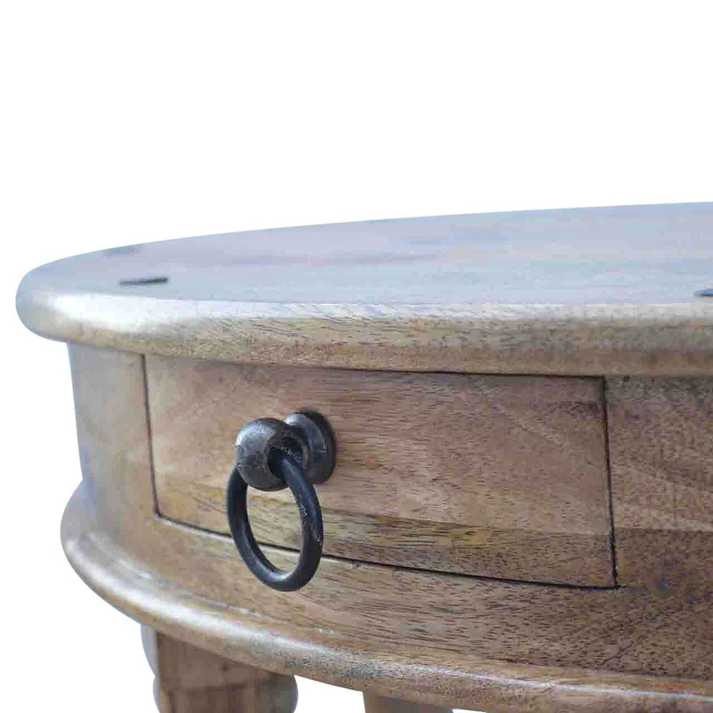 Table console demi-lune en manguier