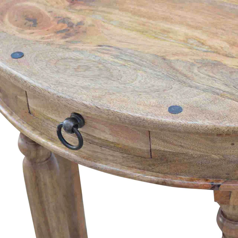 Table console demi-lune en manguier