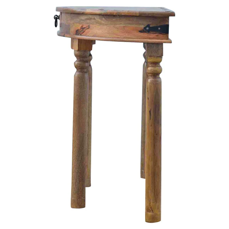 Table console demi-lune en manguier