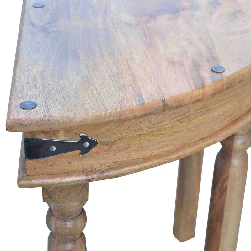 Table console demi-lune en manguier