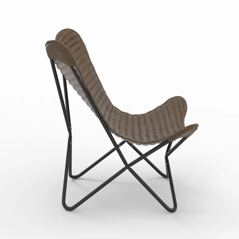 Fauteuil papillon Octave en cuir