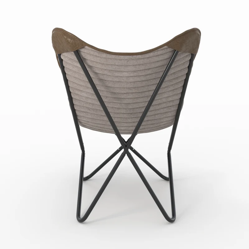 Fauteuil papillon Octave en cuir
