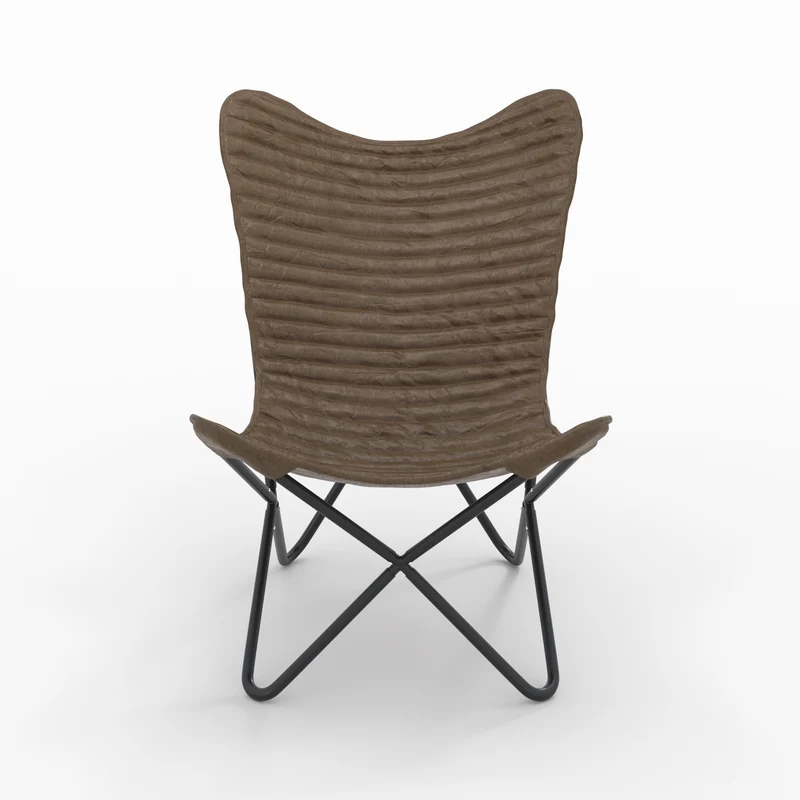 Fauteuil papillon Octave en cuir