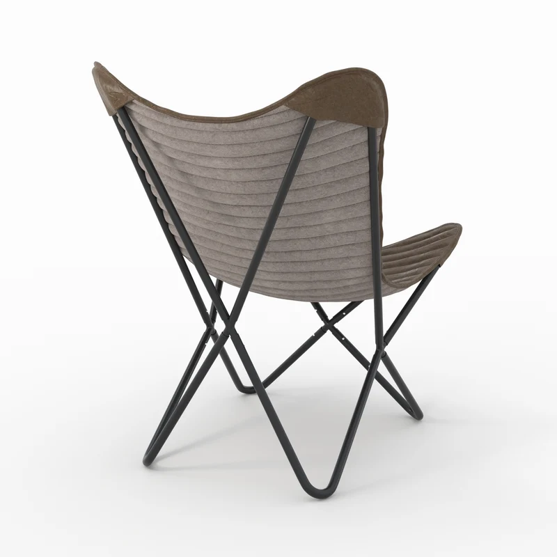 Fauteuil papillon Octave en cuir