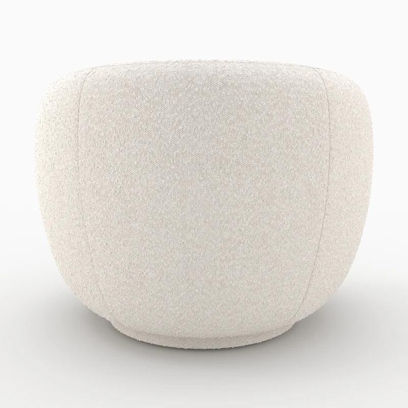 Fauteuil Naya en tissu bouclé blanc