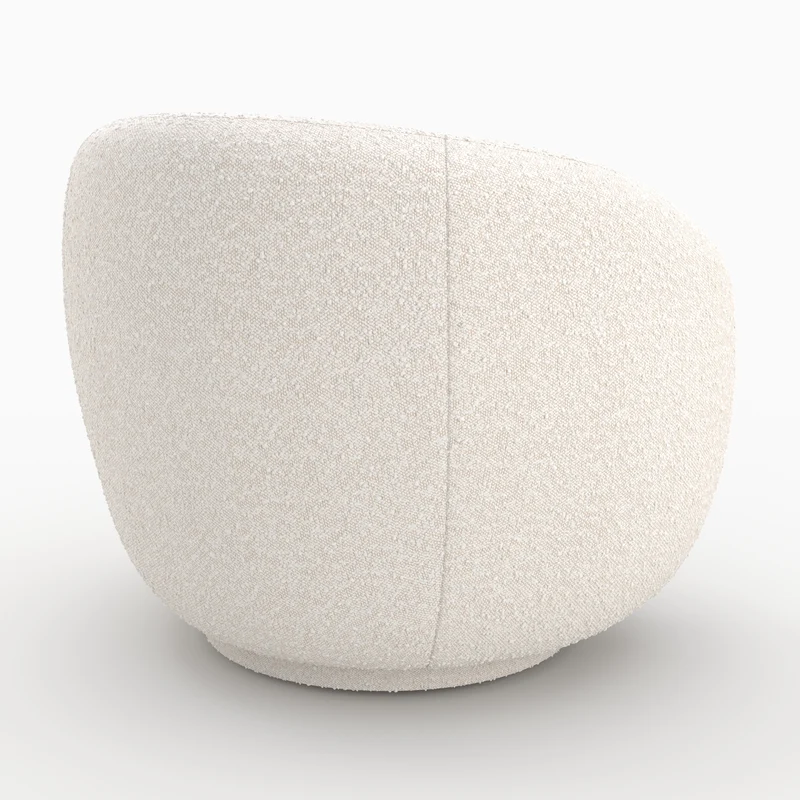 Fauteuil Naya en tissu bouclé blanc