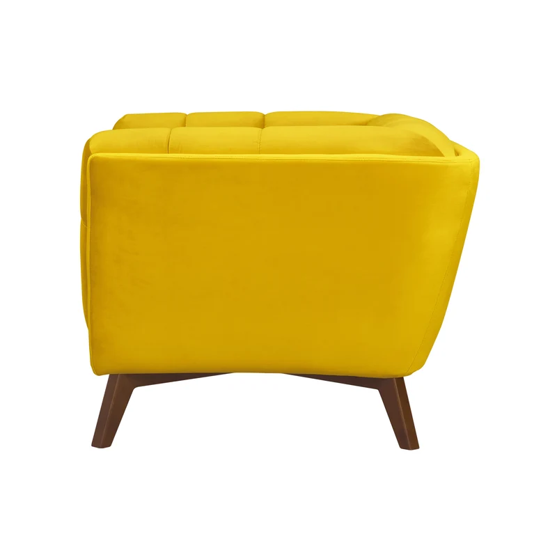 Fauteuil Mona en velours jaune