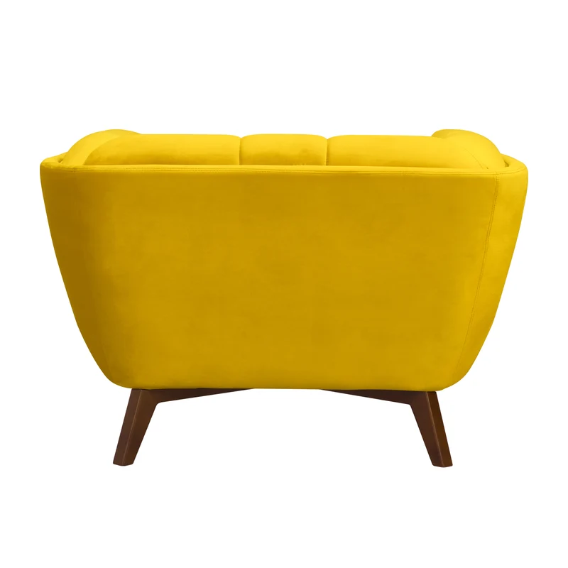 Fauteuil Mona en velours jaune