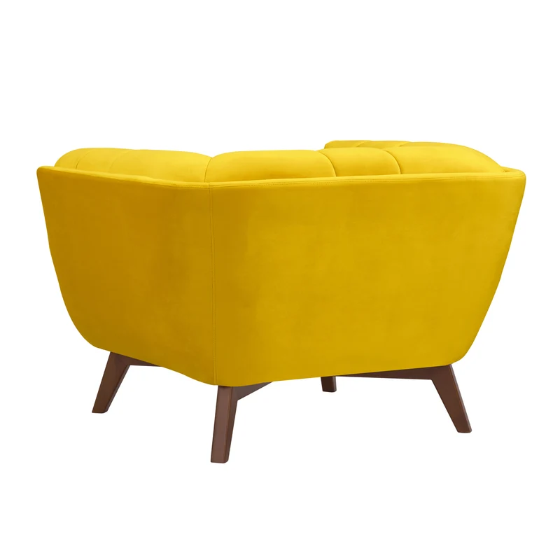 Fauteuil Mona en velours jaune