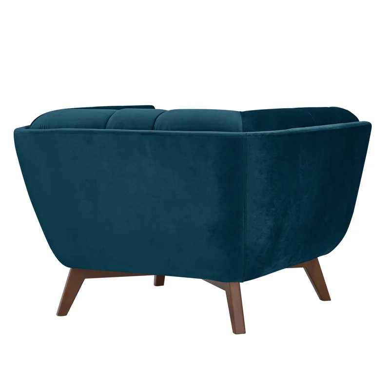 Fauteuil Mona en velours bleu foncé