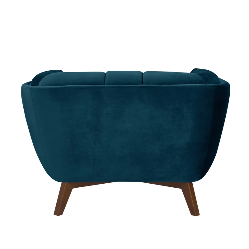 Fauteuil Mona en velours bleu foncé