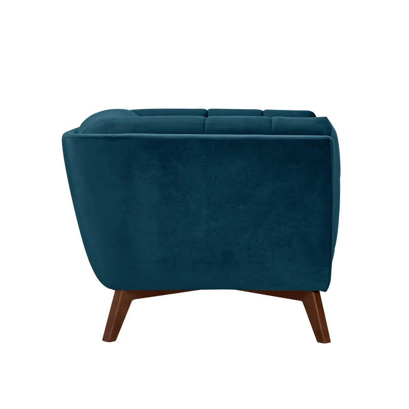 Fauteuil Mona en velours bleu foncé