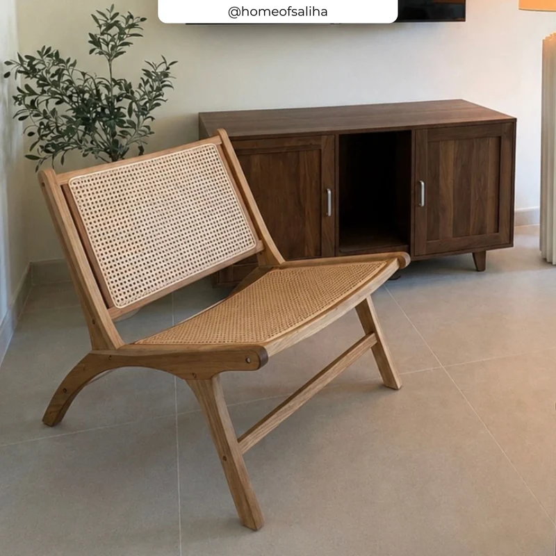 Fauteuil Kilka en teck et tressage