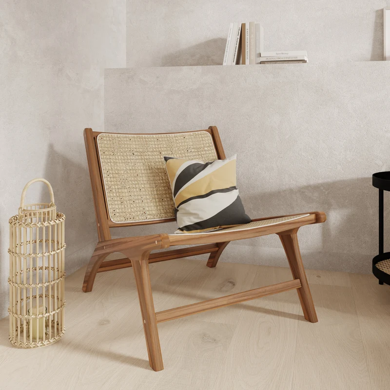 Fauteuil Kilka en teck et tressage