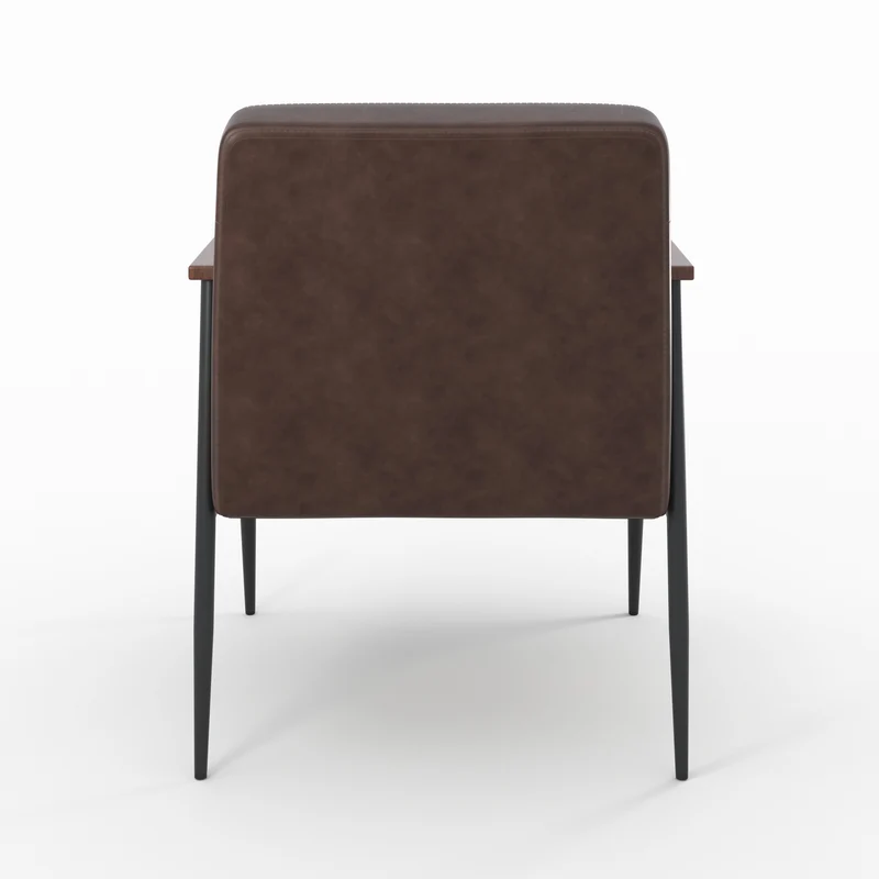 Fauteuil Hugues en cuir marron