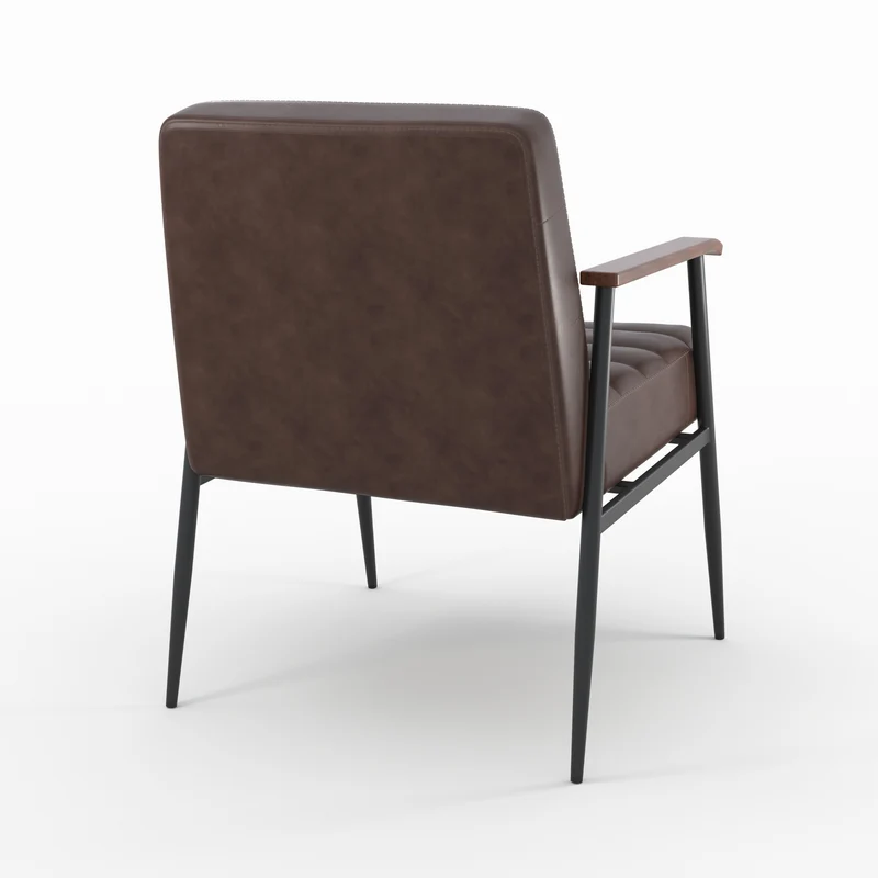Fauteuil Hugues en cuir marron