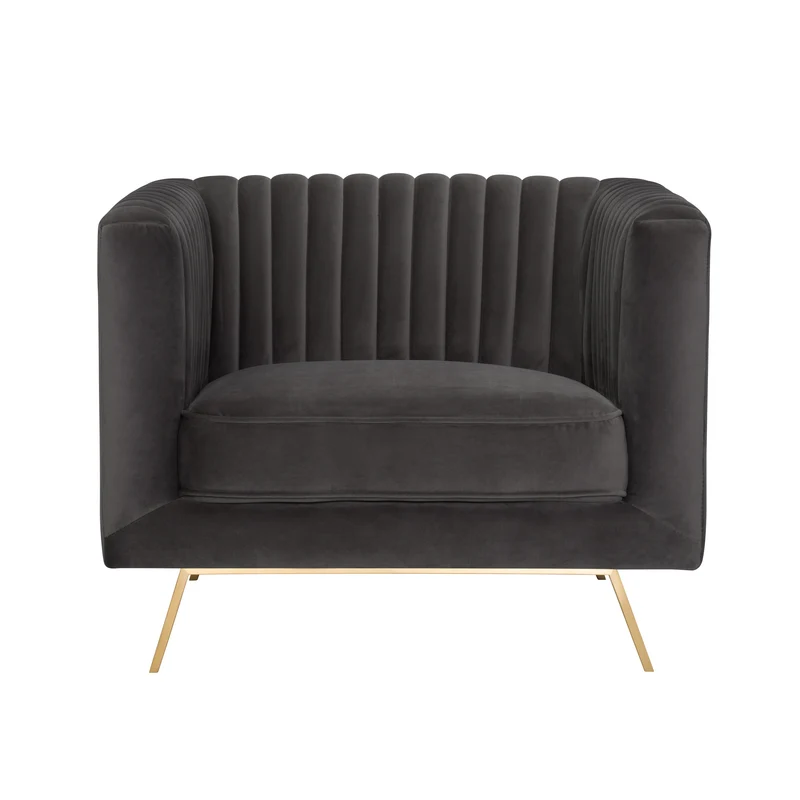 Fauteuil Gatsby en velours gris