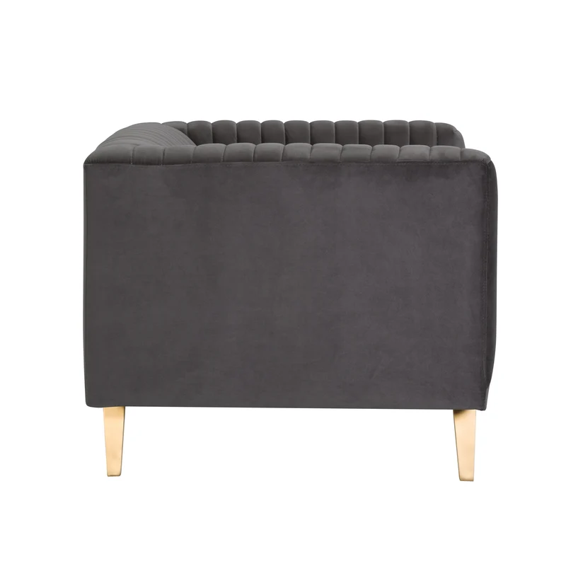 Fauteuil Gatsby en velours gris