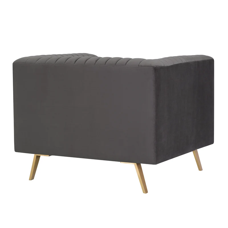 Fauteuil Gatsby en velours gris