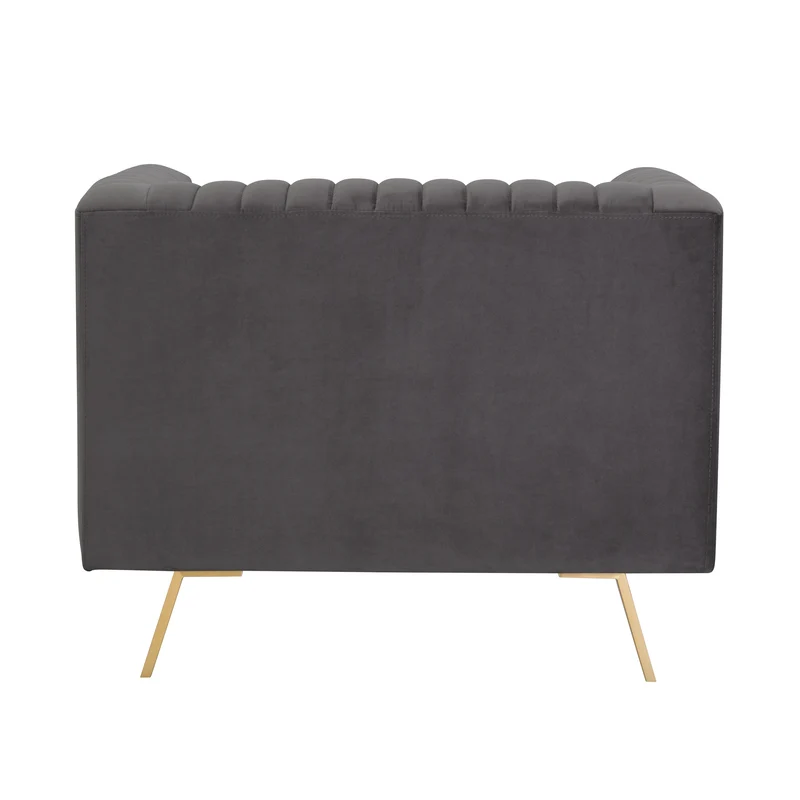 Fauteuil Gatsby en velours gris