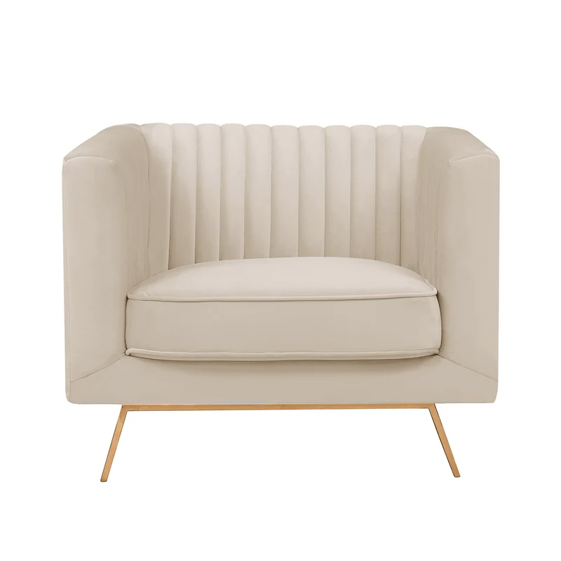 Fauteuil Gatsby en velours beige