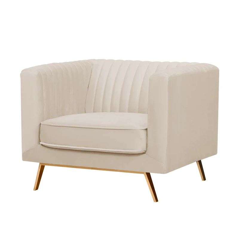 Fauteuil Gatsby en velours beige