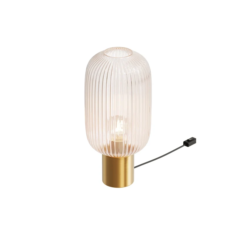 Lampe Lou en verre cannelé
