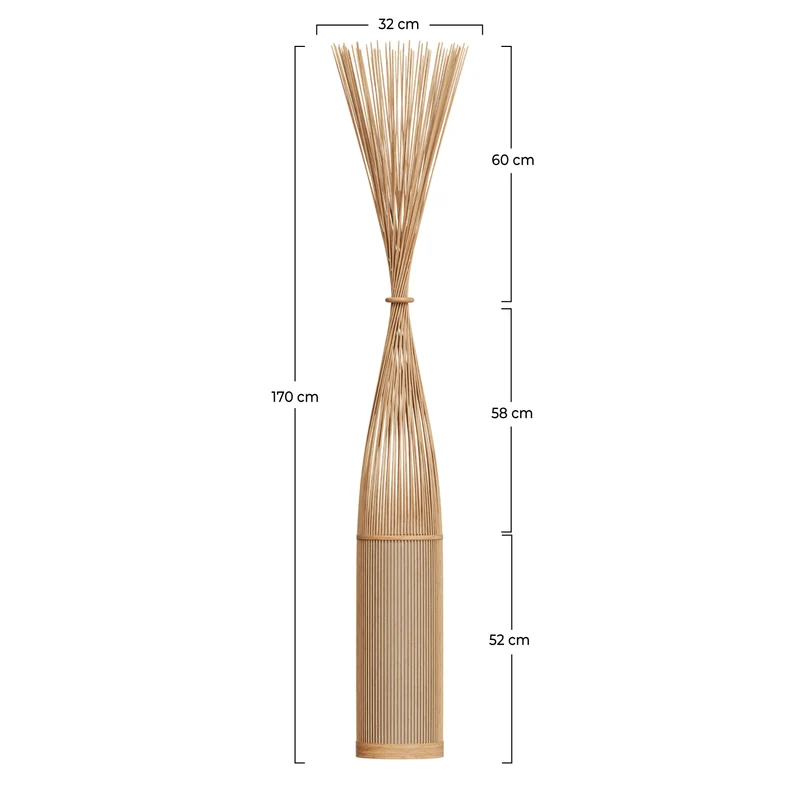 Lampadaire Huron en bambou naturel