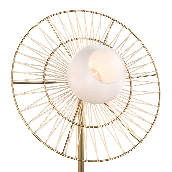 Lampadaire Bandia en métal doré